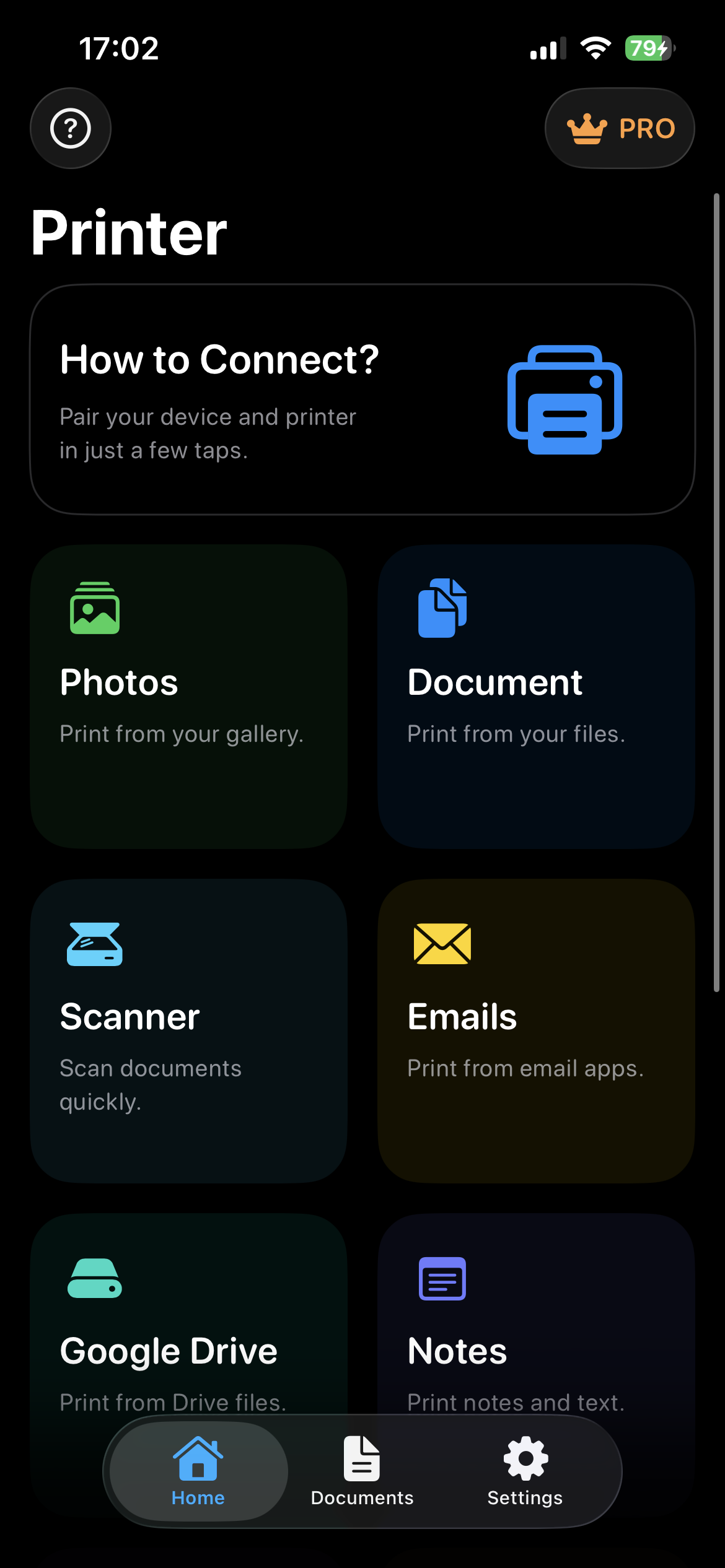 Home dashboard dark mode